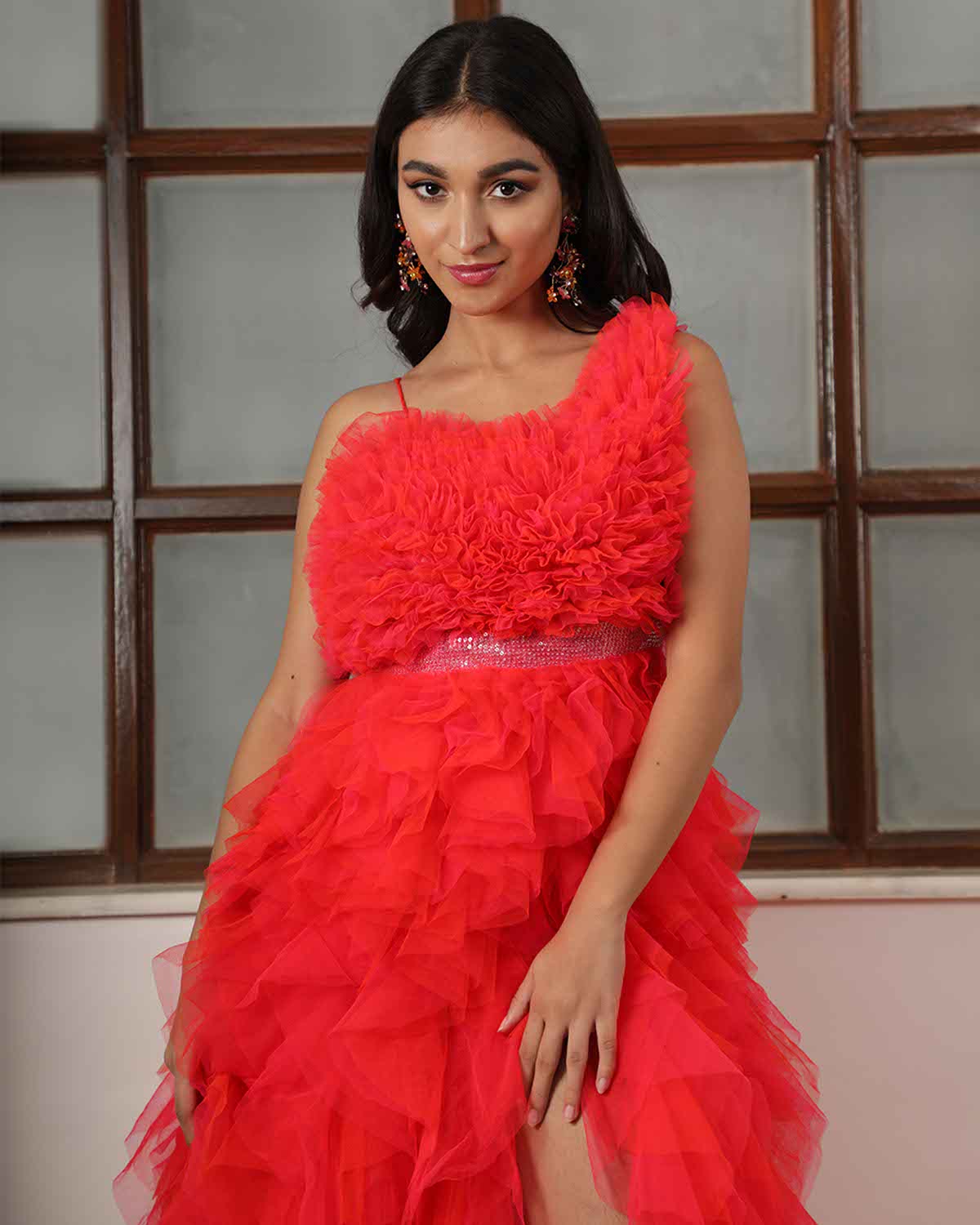 Charlotte- Cocktail ruffle gown