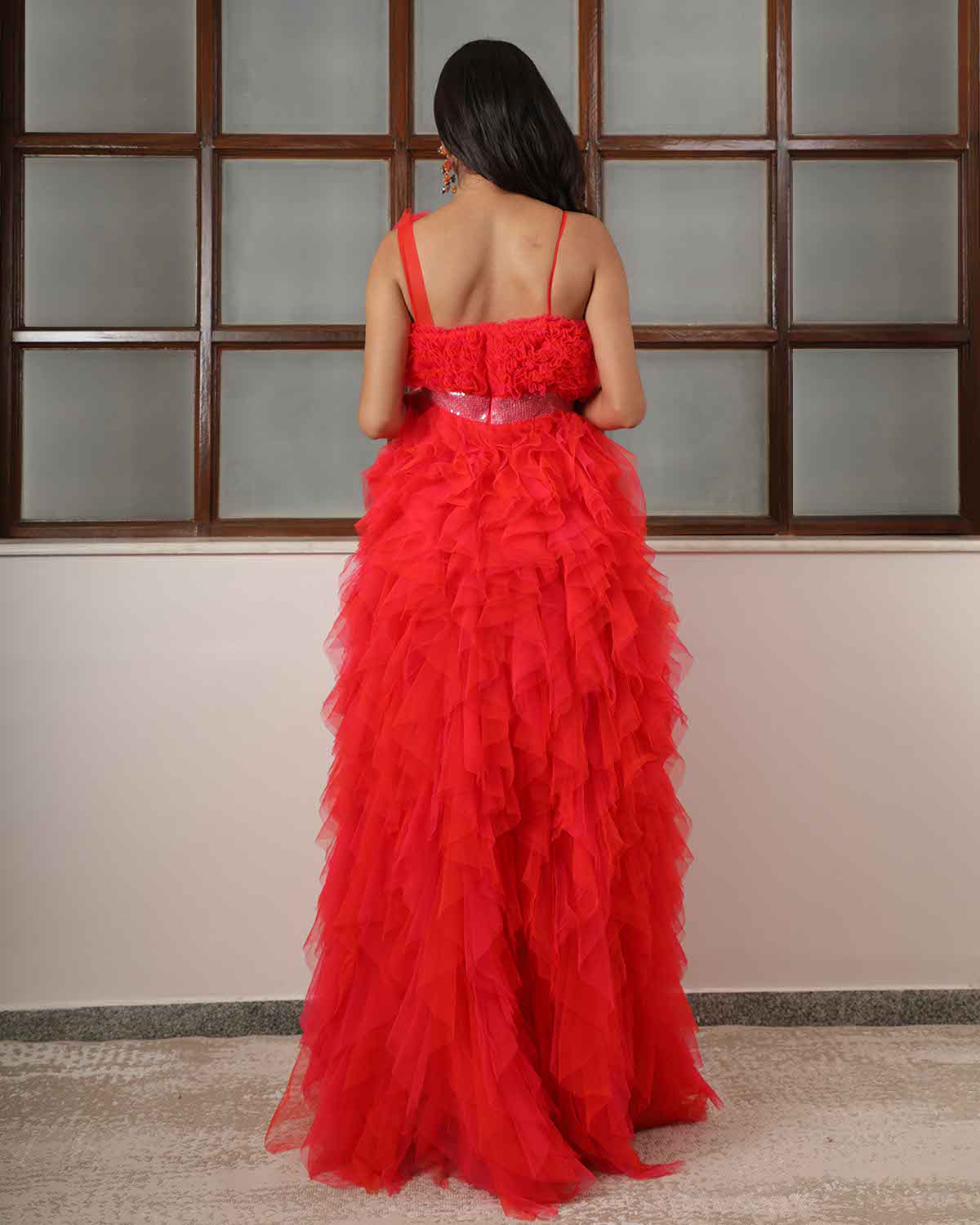 Charlotte- Cocktail ruffle gown