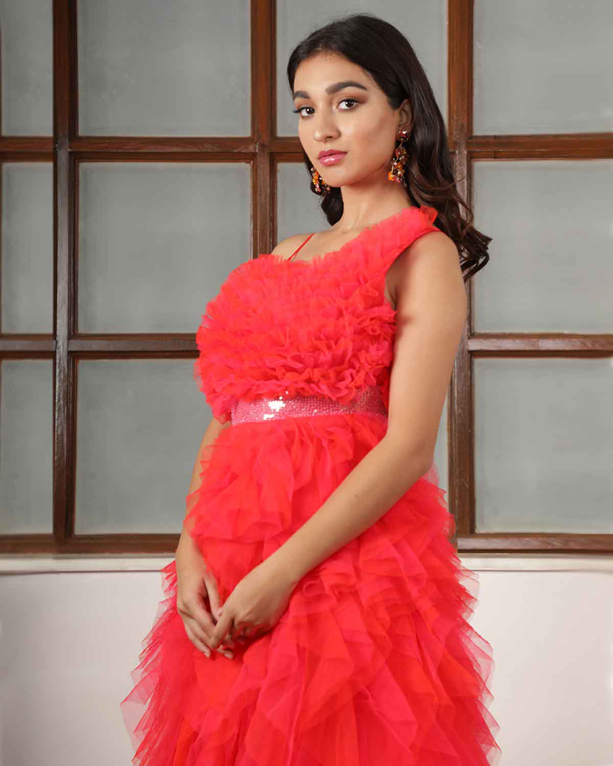 Charlotte- Cocktail ruffle gown