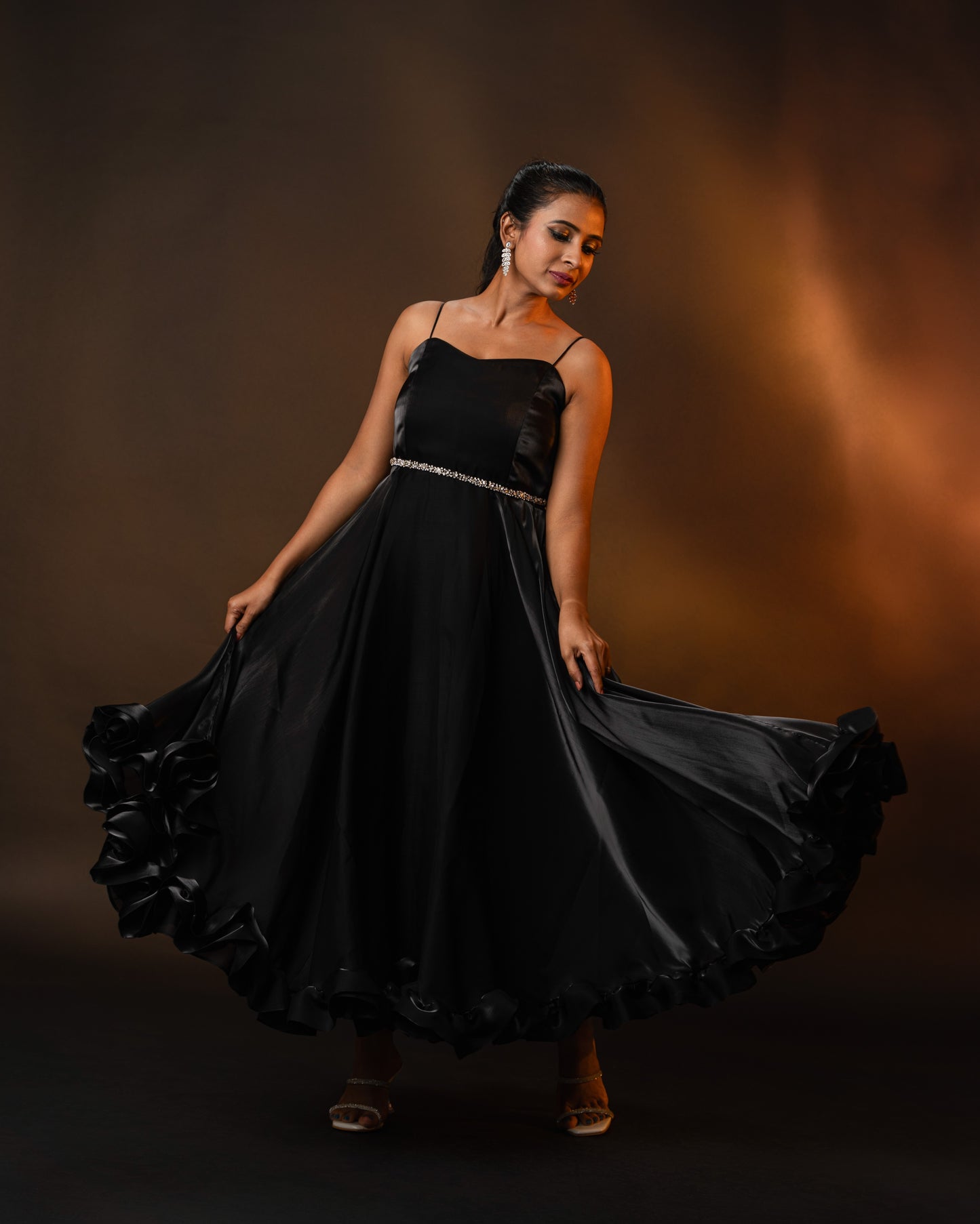 Spagetti calf length dress
