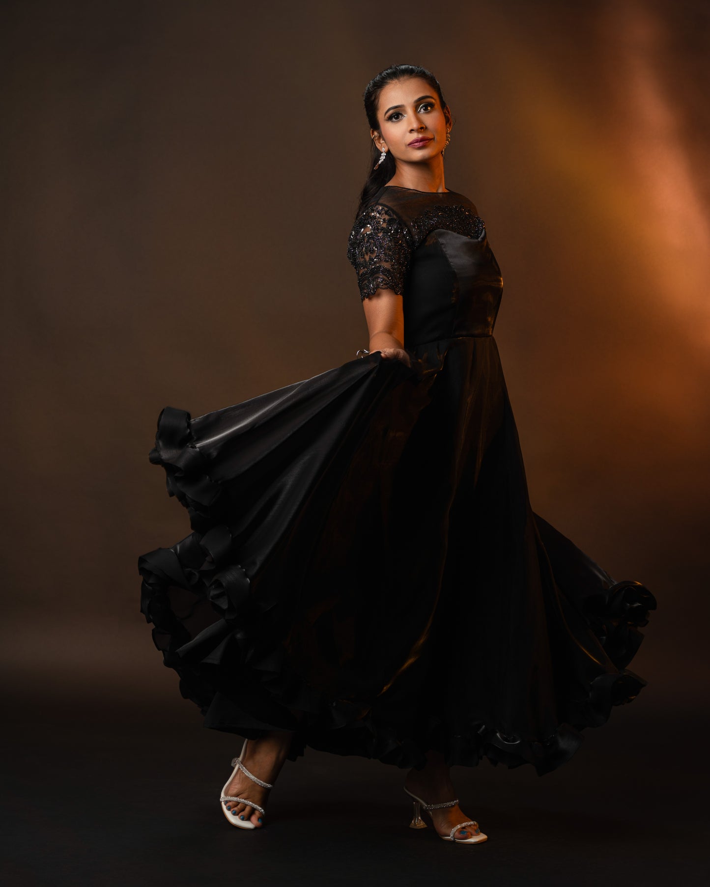 Embellished Sheer Cape