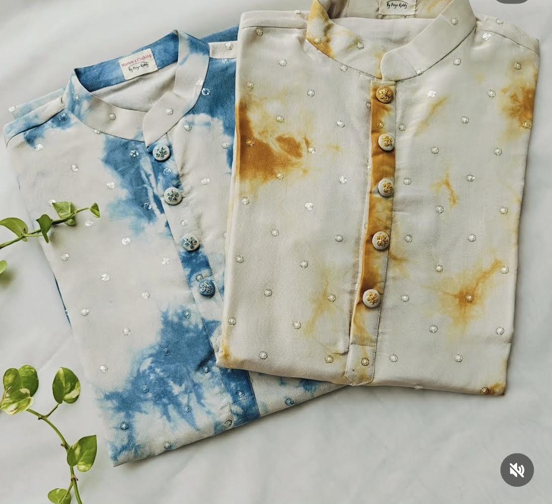 Tie Dye Yellow Men's Kurta