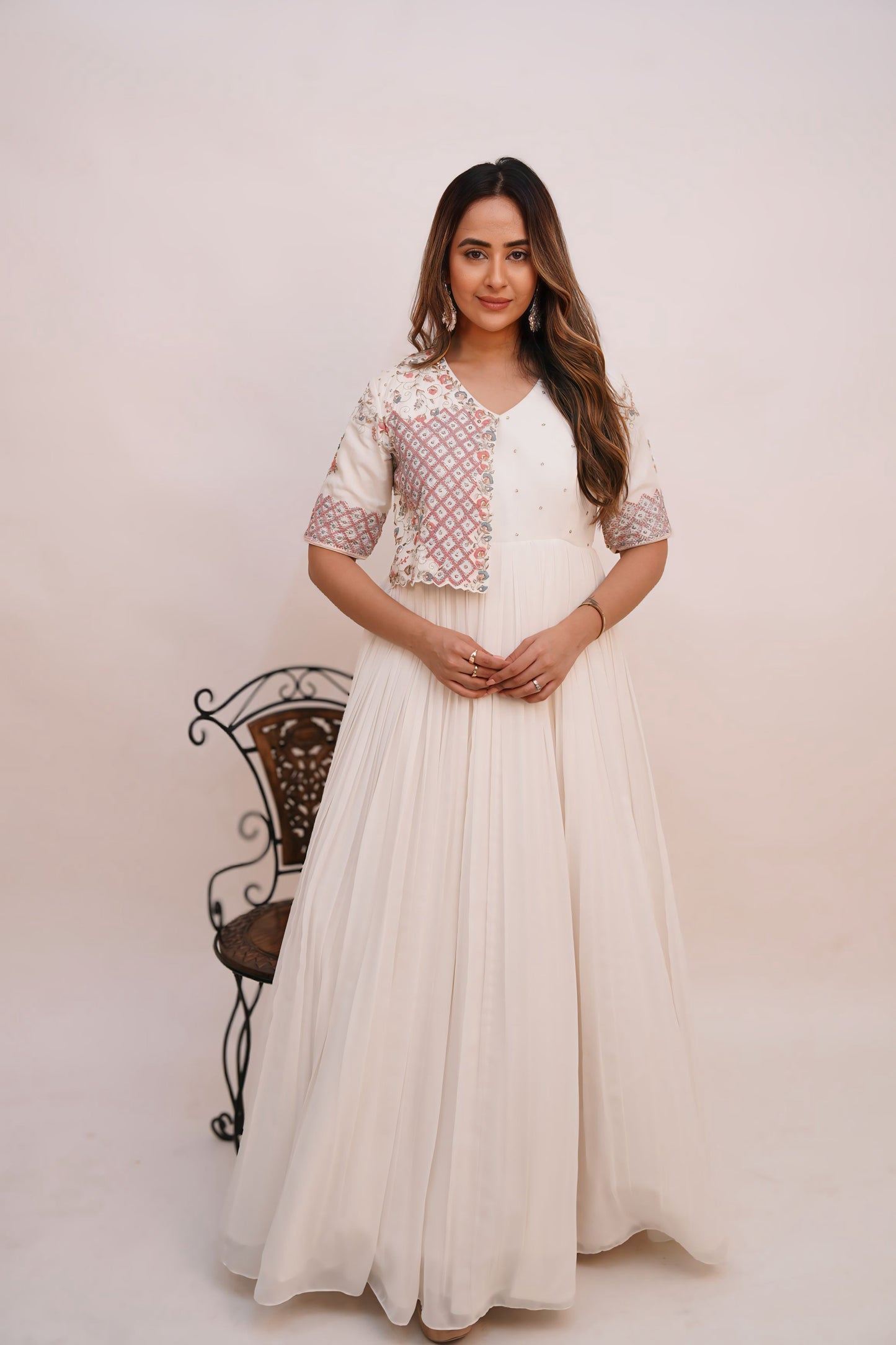 Long Dress with Embroidery