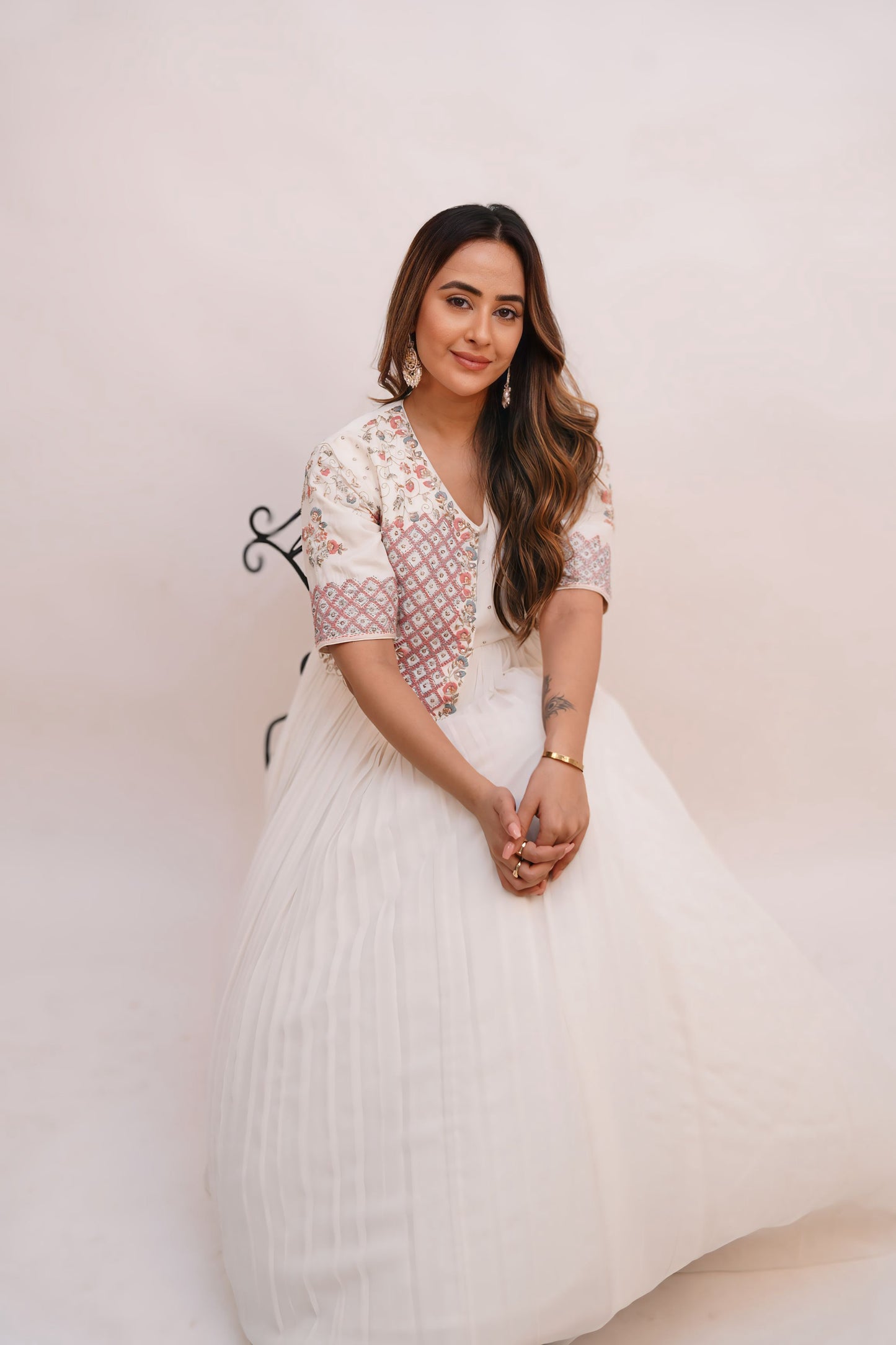 Long Dress with Embroidery