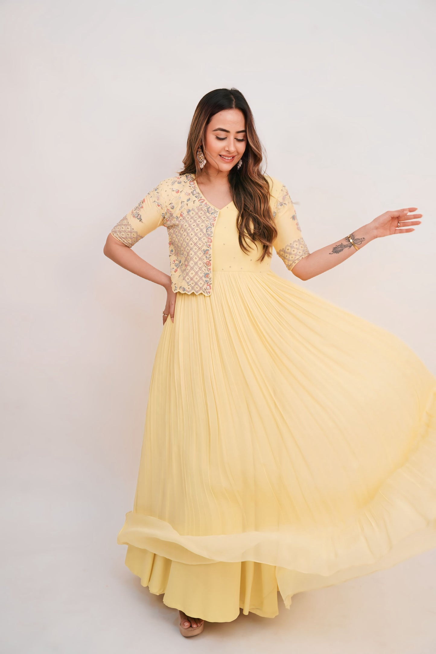 Long Dress with Embroidery