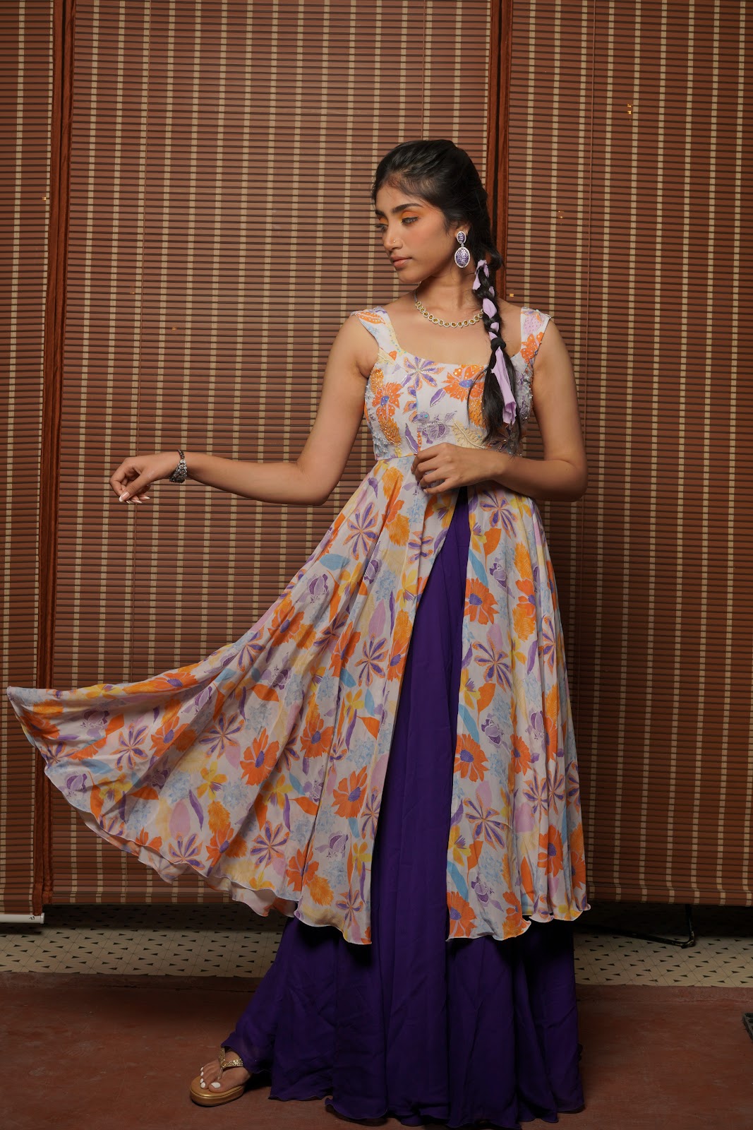 Printed Slit Kurta and Palazzo Set