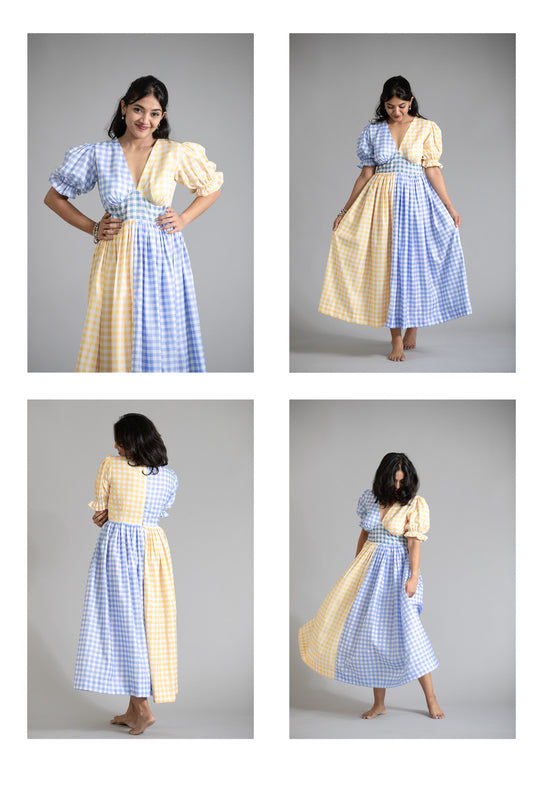 Gingham Duo Maxi Dress