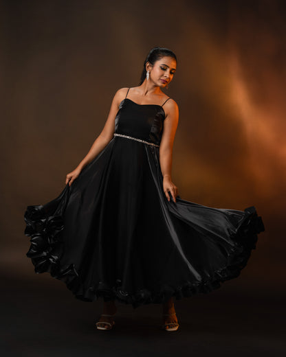 Spagetti calf length dress